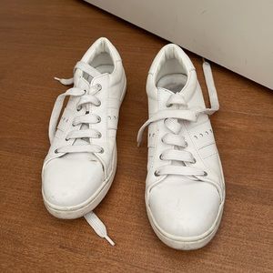 Zara Woman White Leather Sneakers